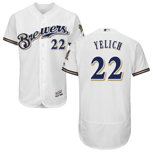 Brewers #22 Christian Yelich White Flexbase Authentic Collection Stitched Baseball Jersey