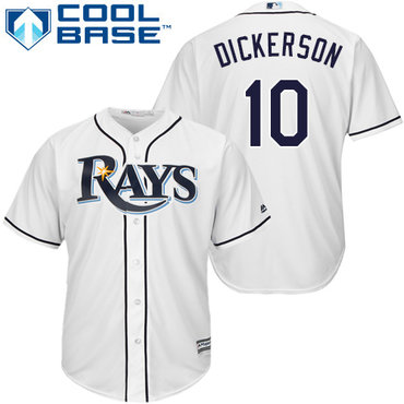 Rays #10 Corey Dickerson White Cool Base Stitched Youth Baseball Jersey