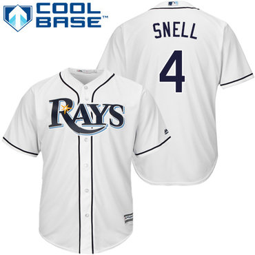Rays #4 Blake Snell White Cool Base Stitched Youth Baseball Jersey