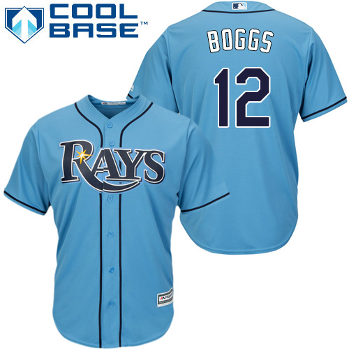 Rays #12 Wade Boggs Light Blue Cool Base Stitched Youth Baseball Jersey