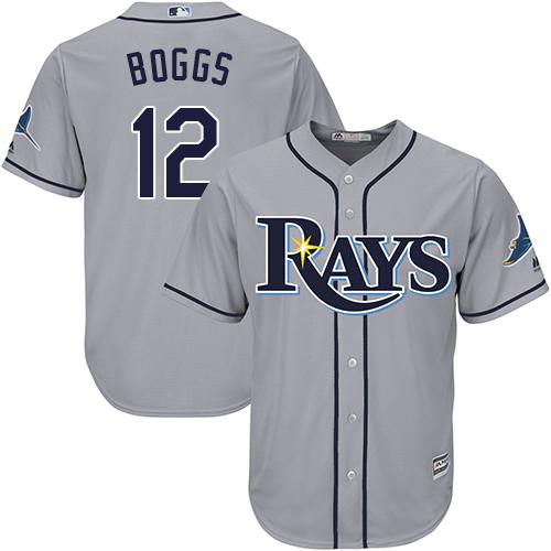 Rays #12 Wade Boggs Grey Cool Base Stitched Youth Baseball Jersey