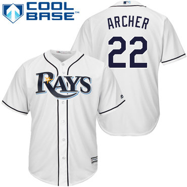 Rays #22 Chris Archer White Cool Base Stitched Youth Baseball Jersey