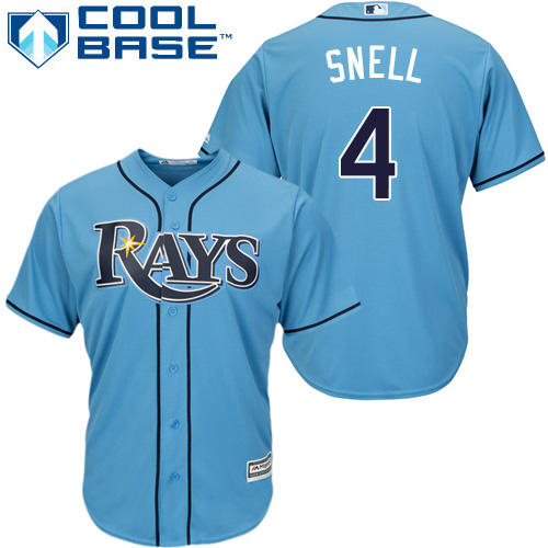 Rays #4 Blake Snell Light Blue Cool Base Stitched Youth Baseball Jersey