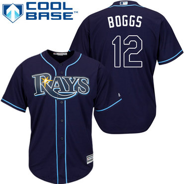 Rays #12 Wade Boggs Dark Blue Cool Base Stitched Youth Baseball Jersey