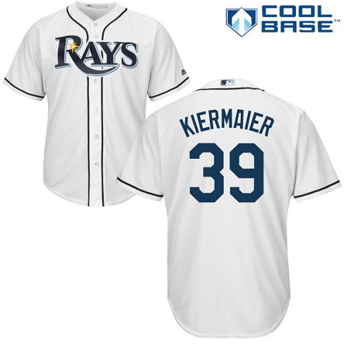 Rays #39 Kevin Kiermaier White Cool Base Stitched Youth Baseball Jersey