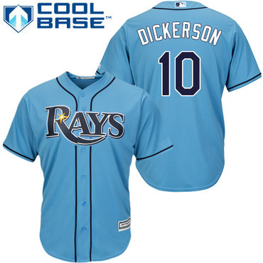 Rays #10 Corey Dickerson Light Blue Cool Base Stitched Youth Baseball Jersey