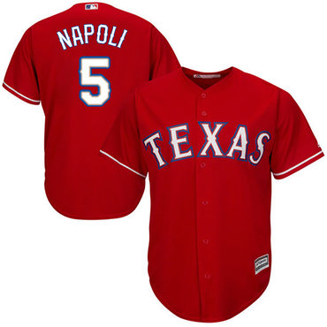Rangers #5 Mike Napoli Red Cool Base Stitched Youth Baseball Jersey