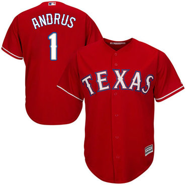 Rangers #1 Elvis Andrus Red Cool Base Stitched Youth Baseball Jersey
