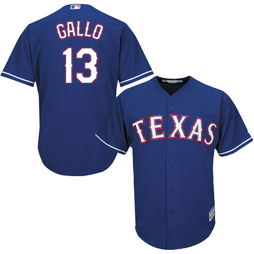 Rangers #13 Joey Gallo Blue Cool Base Stitched Youth Baseball Jersey
