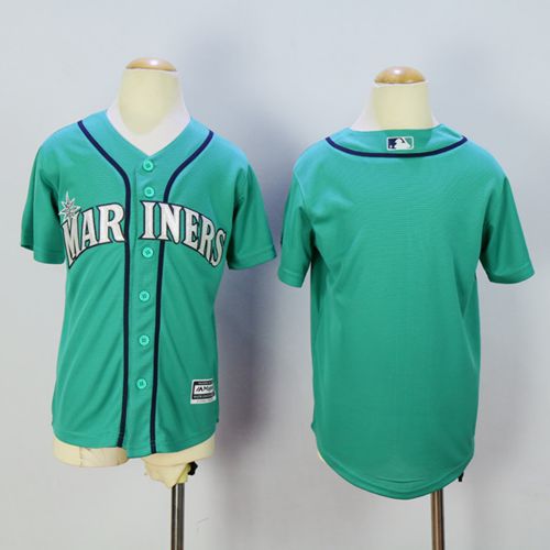 Mariners Blank Green Cool Base Stitched Youth Baseball Jersey