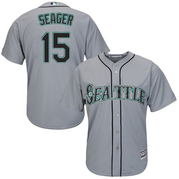 Mariners #15 Kyle Seager Grey Cool Base Stitched Youth Baseball Jersey