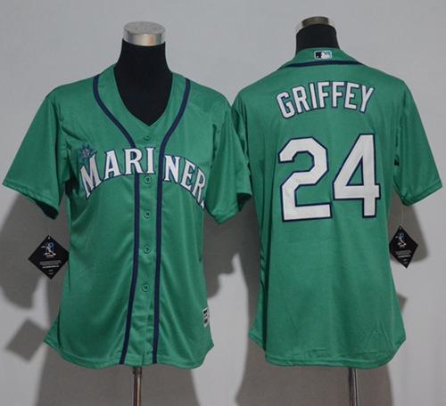 Mariners #24 Ken Griffey Green Cool Base Stitched Youth Baseball Jersey