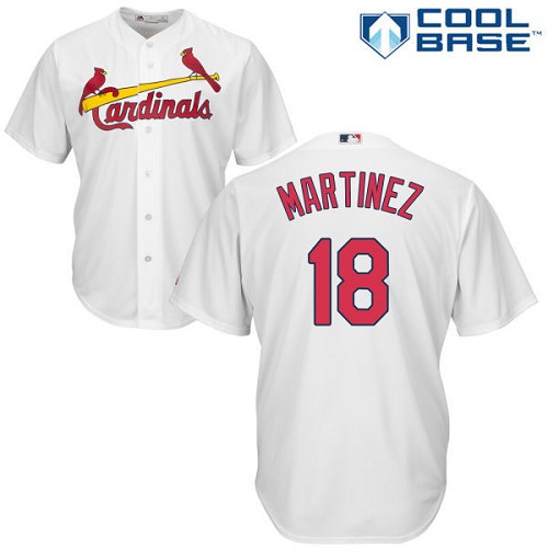 Cardinals #18 Carlos Martinez White Cool Base Stitched Youth Baseball Jersey