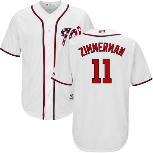 Nationals #11 Ryan Zimmerman White Cool Base Stitched Youth Baseball Jersey