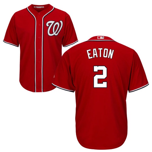 Nationals #2 Adam Eaton Red Cool Base Stitched Youth Baseball Jersey