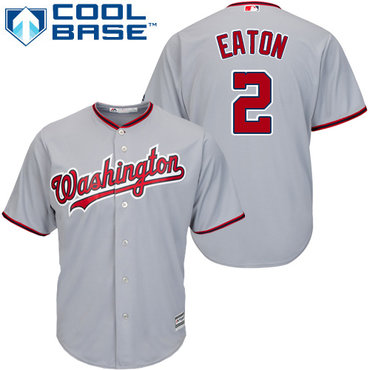 Nationals #2 Adam Eaton Grey Cool Base Stitched Youth Baseball Jersey