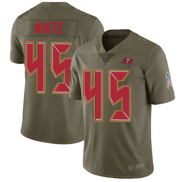 Buccaneers #45 Devin White Olive Youth Stitched Football Limited 2017 Salute to Service Jersey