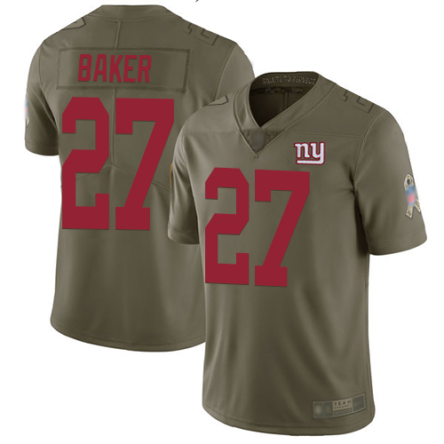 Giants #27 Deandre Baker Olive Youth Stitched Football Limited 2017 Salute to Service Jersey