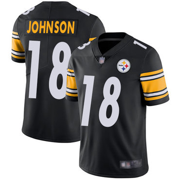 Steelers #18 Diontae Johnson Black Team Color Youth Stitched Football Vapor Untouchable Limited Jersey