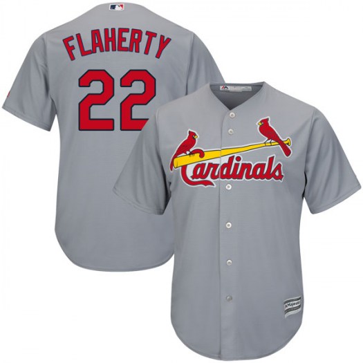Men's St. Louis Cardinals #22 Jack Flaherty Gray Cool Base Road Jersey