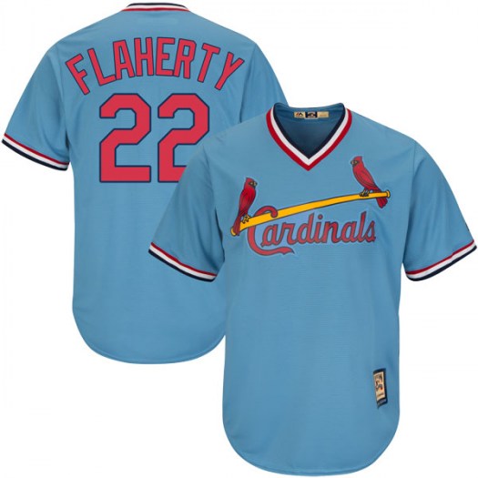 Men's St. Louis Cardinals #22 Jack Flaherty Light Blue Cool Base Alternate Cooperstown Jersey