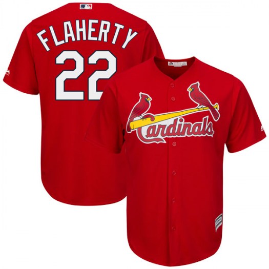 Men's St. Louis Cardinals #22 Jack Flaherty Scarlet Cool Base Alternate Jersey