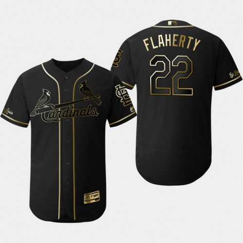 Men's St. Louis Cardinals #22 Jack Flaherty 2019 Golden Edition Black Flex Base Jersey