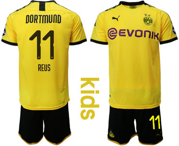 2019-20 Dortmund 11 REUS Youth Home Soccer Jersey