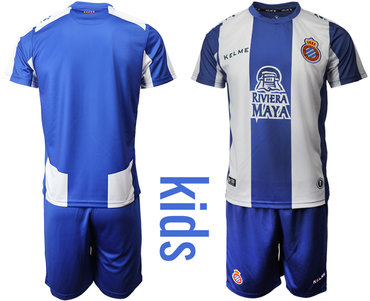 2019-20 RCD Espanyol Home Youth Soccer Jersey