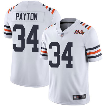 Bears #34 Walter Payton White Alternate Youth Stitched Football Vapor Untouchable Limited 100th Season Jersey