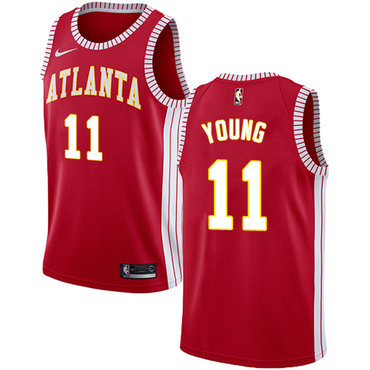 Hawks #11 Trae Young Red Basketball Swingman Statement Edition Jersey