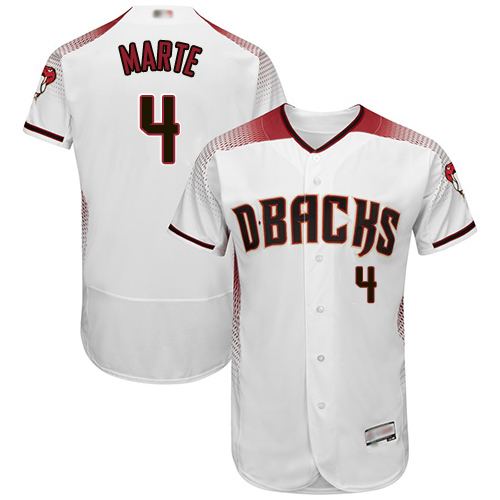 Diamondbacks #4 Ketel Marte White Crimson Flexbase Authentic Collection Stitched Baseball Jersey