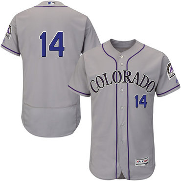 Rockies #14 Tony Wolters Grey Flexbase Authentic Collection Stitched Baseball Jersey