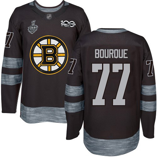 Men's Boston Bruins #77 Ray Bourque Black 1917-2017 100th Anniversary 2019 Stanley Cup Final Bound Stitched Hockey Jersey