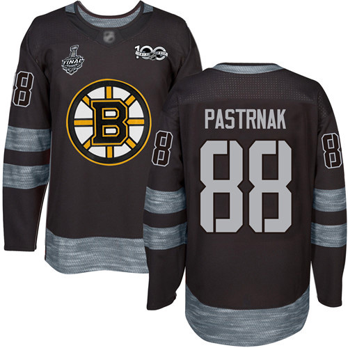 Men's Boston Bruins #88 David Pastrnak Black 1917-2017 100th Anniversary 2019 Stanley Cup Final Bound Stitched Hockey Jersey