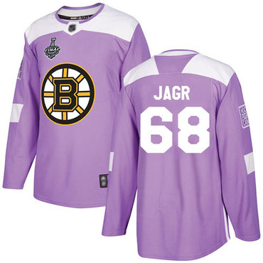 Men's Boston Bruins #68 Jaromir Jagr Purple Authentic Fights Cancer 2019 Stanley Cup Final Bound Stitched Hockey Jersey