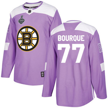 Men's Boston Bruins #77 Ray Bourque Purple Authentic Fights Cancer 2019 Stanley Cup Final Bound Stitched Hockey Jersey