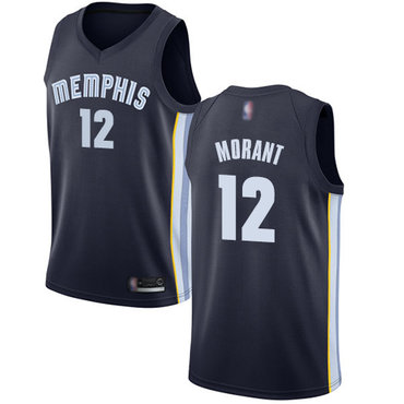 Youth Grizzlies #12 Ja Morant Navy Blue Youth Basketball Swingman Icon Edition Jersey