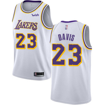 Youth Lakers #23 Anthony Davis White Basketball Swingman Association Edition Jersey