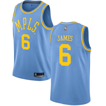 Youth Lakers #6 LeBron James Royal Blue Basketball Swingman Hardwood Classics Jersey