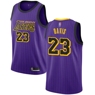 Youth Lakers #23 Anthony Davis Purple Basketball Swingman City Edition 2018-19 Jersey