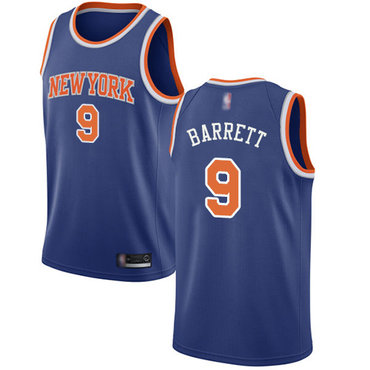 Youth Knicks #9 R.J. Barrett Blue Basketball Swingman Icon Edition Jersey
