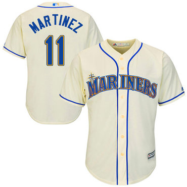 Youth Mariners #11 Edgar Martinez Cream Cool Base Stitched Baseball Jersey