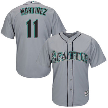 Youth Mariners #11 Edgar Martinez Grey Cool Base Stitched Baseball Jersey