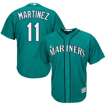 Youth Mariners #11 Edgar Martinez Green Cool Base Stitched Baseball Jersey