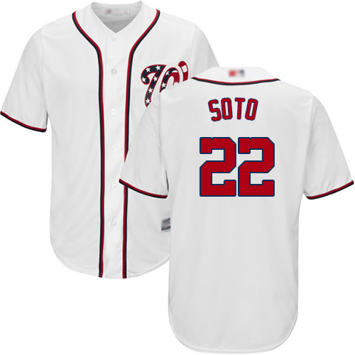 Youth Nationals #22 Juan Soto White Cool Base Stitched Baseball Jersey