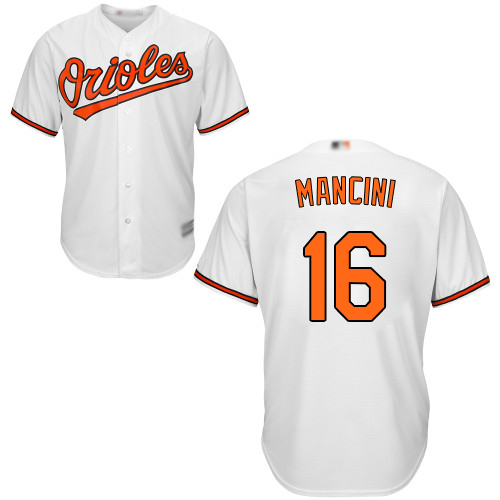 Youth Orioles #16 Trey Mancini White Cool Base Stitched Baseball Jersey