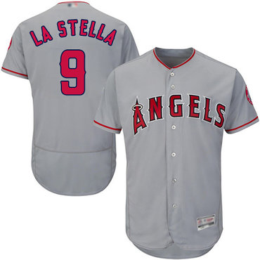 Angels of Anaheim #9 Tommy La Stella Grey Flexbase Authentic Collection Stitched Baseball Jersey