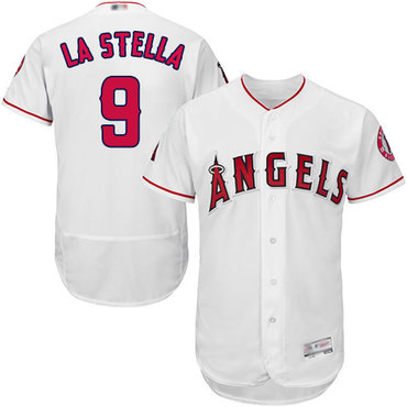 Angels of Anaheim #9 Tommy La Stella White Flexbase Authentic Collection Stitched Baseball Jersey