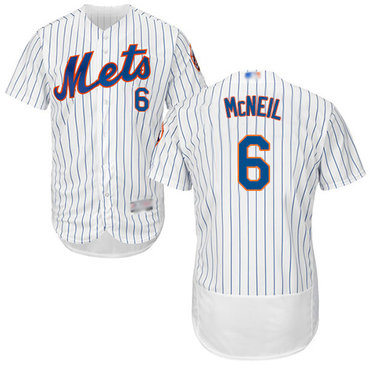 Mets #6 Jeff McNeil White(Blue Strip) Flexbase Authentic Collection Stitched Baseball Jersey